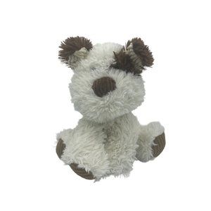 FIESTA White & Brown Puppy Dog Corduroy Nose Paws Sitting 10" Plush